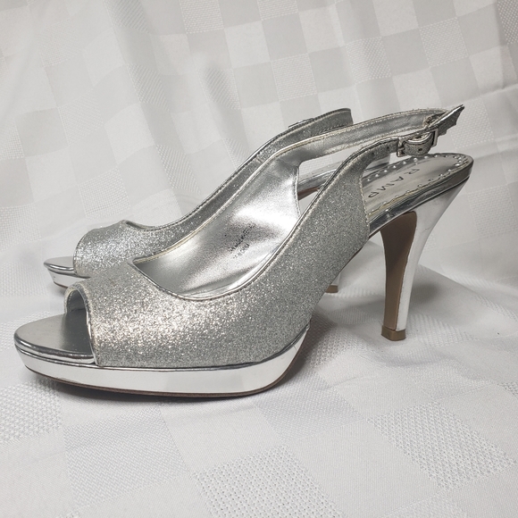 Fancy Silver Sparkly Heels - Picture 2 of 5